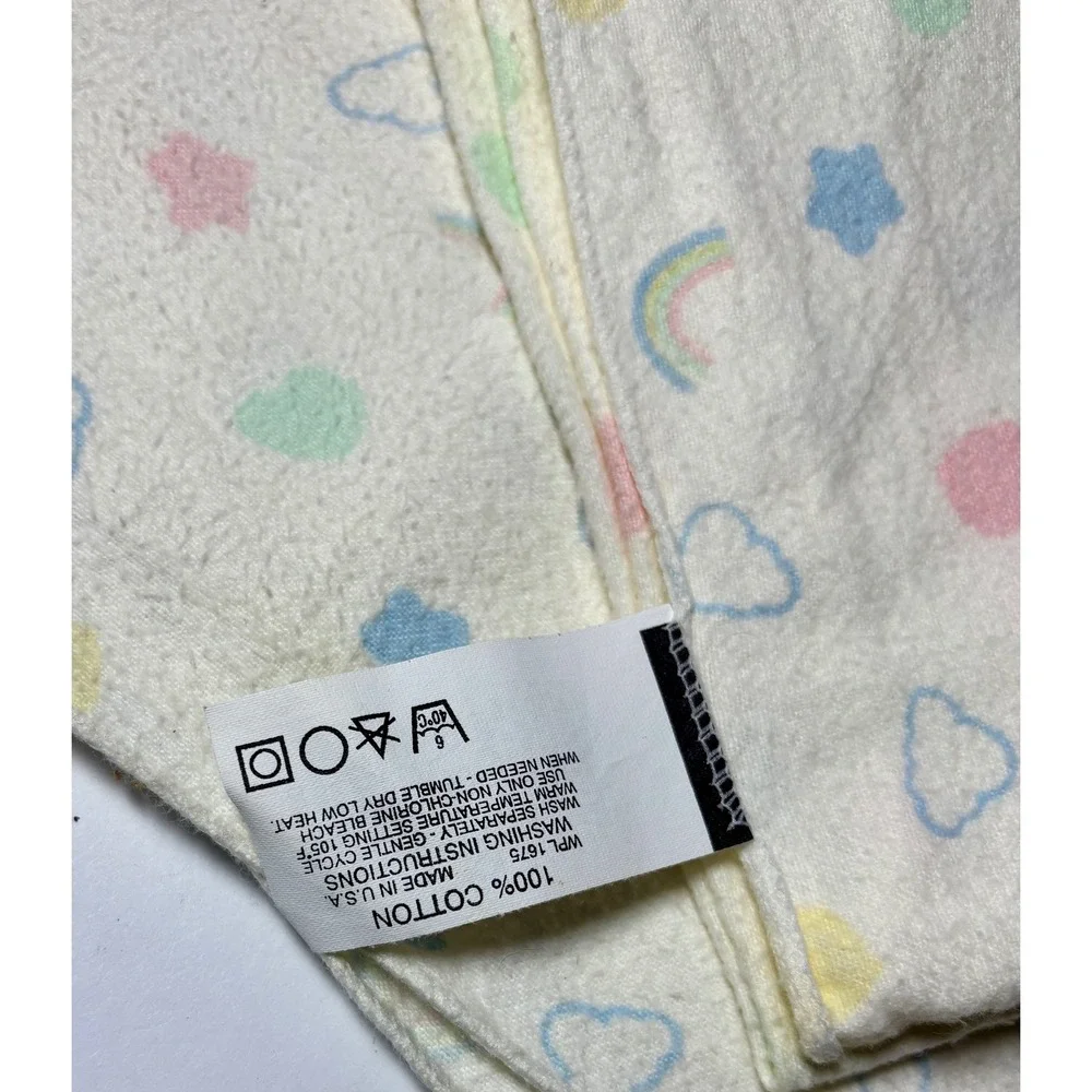 Vintage Pastel Beacon Baby Blankets 2pc WPL 1675 Cotton Rainbow 28x36 Made USA
